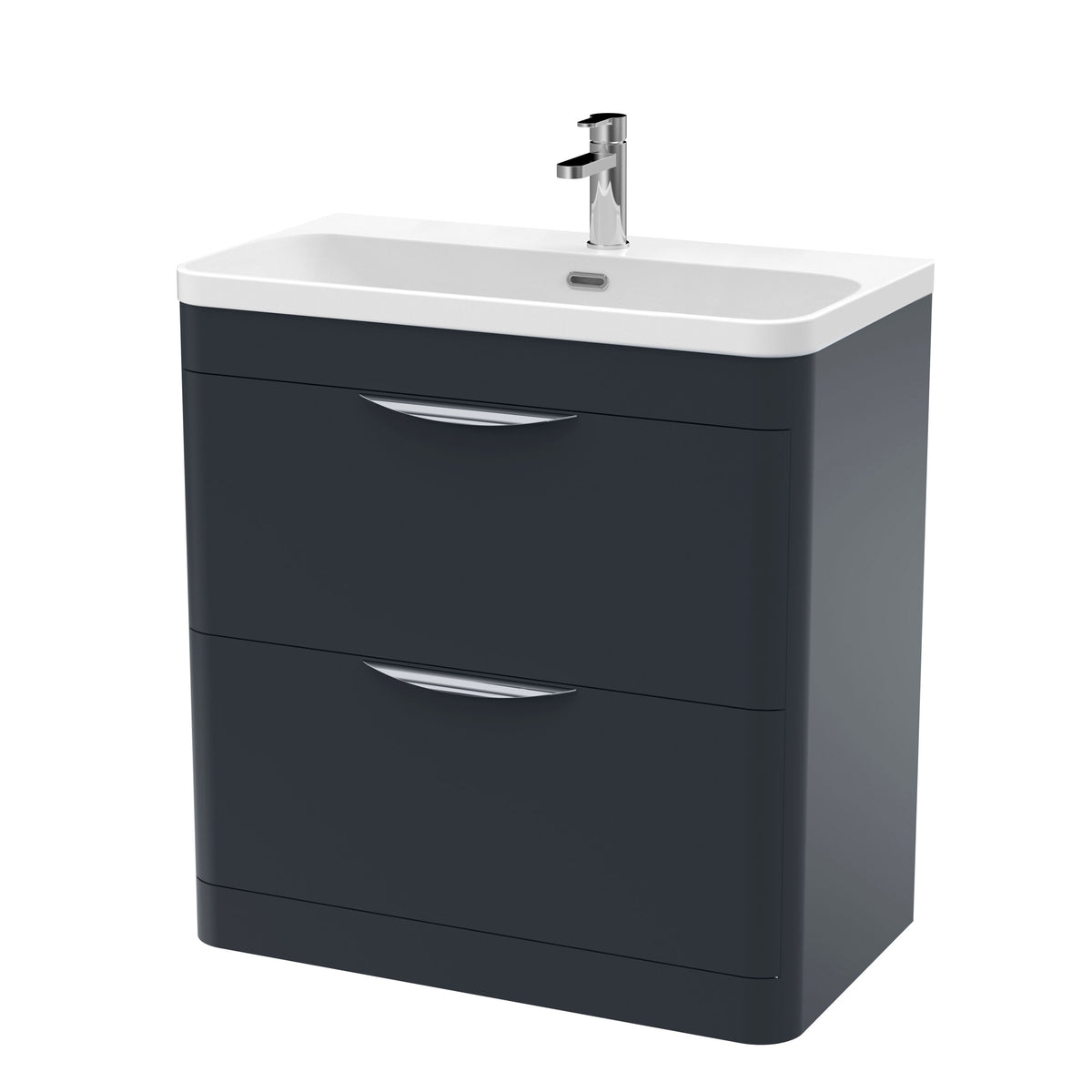 Nuie Parade 800mm 2 Drawer Floor Standing Vanity Unit With Thin Edge Basin
