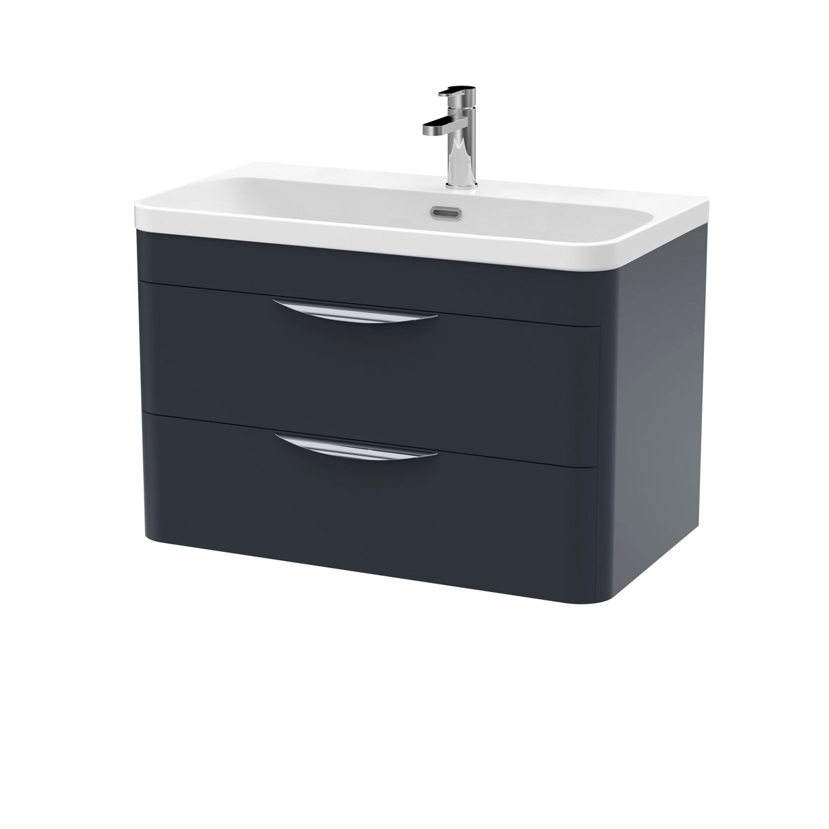Nuie Parade 800mm 2 Drawer Wall Hung Vanity Unit With Thin Edge Basin