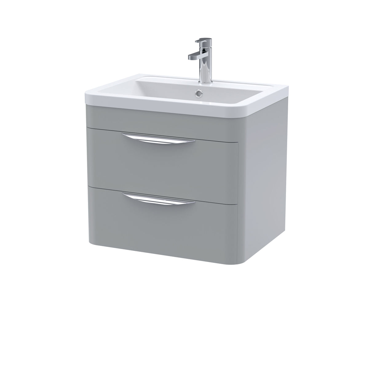 Nuie Parade 600mm 2 Drawer Wall Hung Vanity Unit With Basin