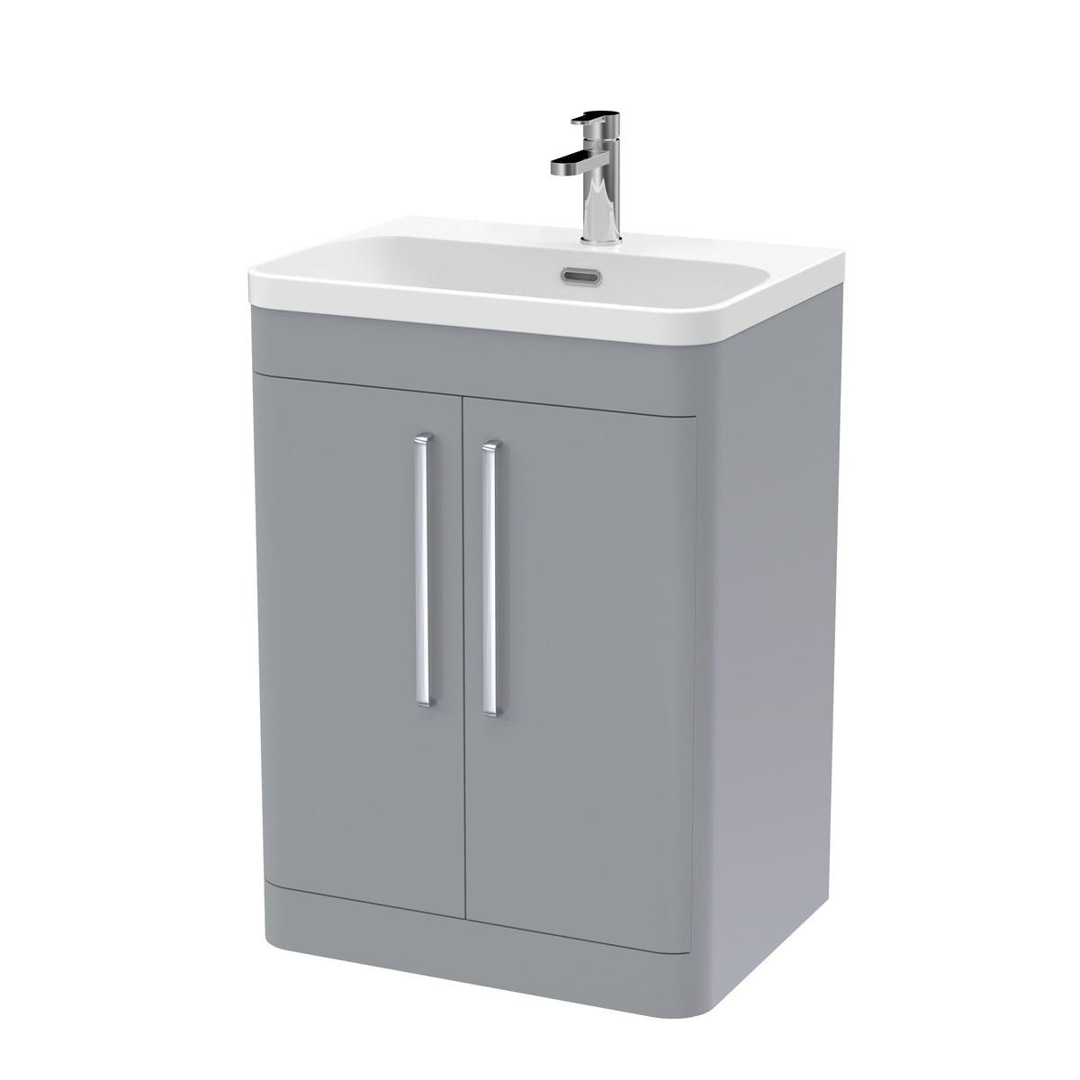 Nuie Parade 600mm 2 Door Floor Standing Vanity Unit With Thin Edge Basin