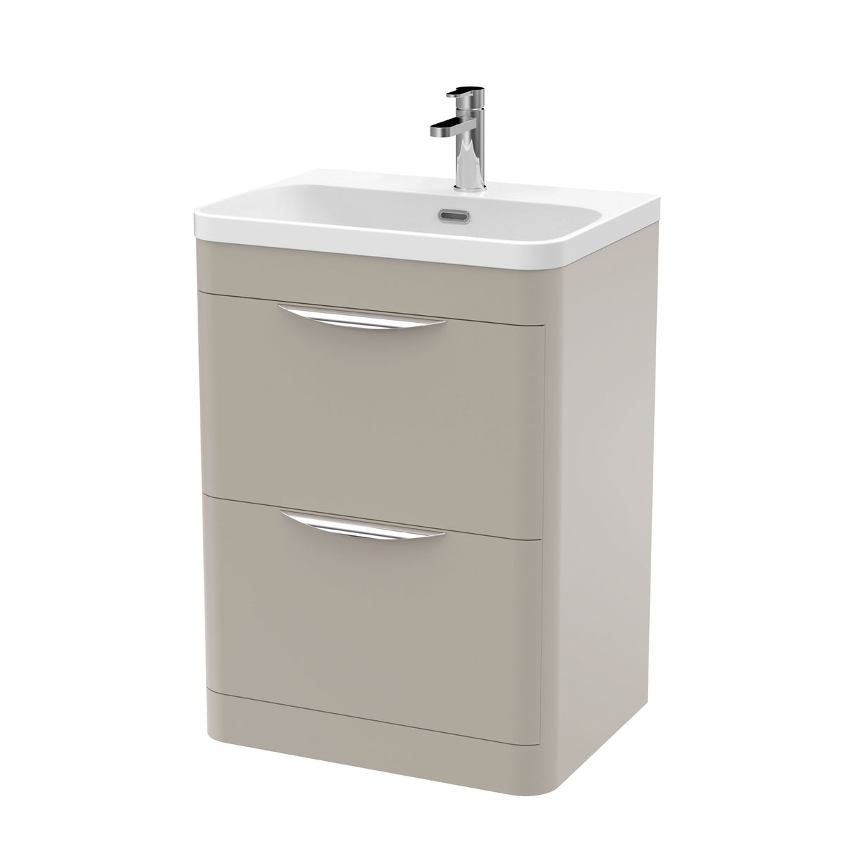 Nuie Parade 600mm 2 Drawer Floor Standing Vanity Unit With Thin Edge Basin