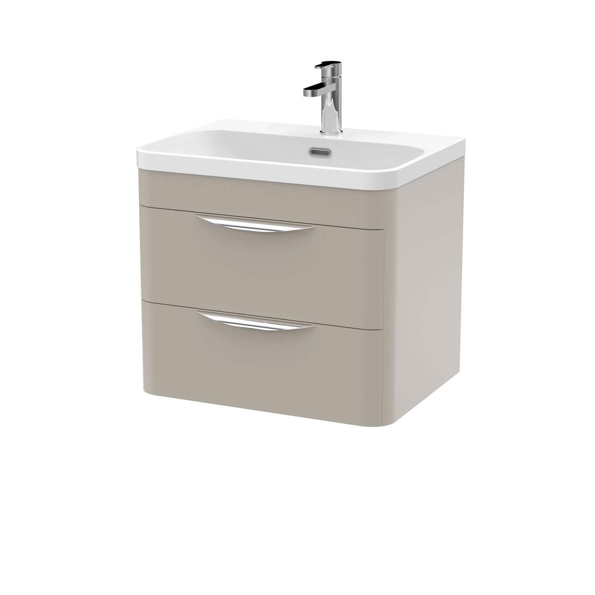 Nuie Parade 600mm 2 Drawer Wall Hung Vanity Unit With Thin Edge Basin