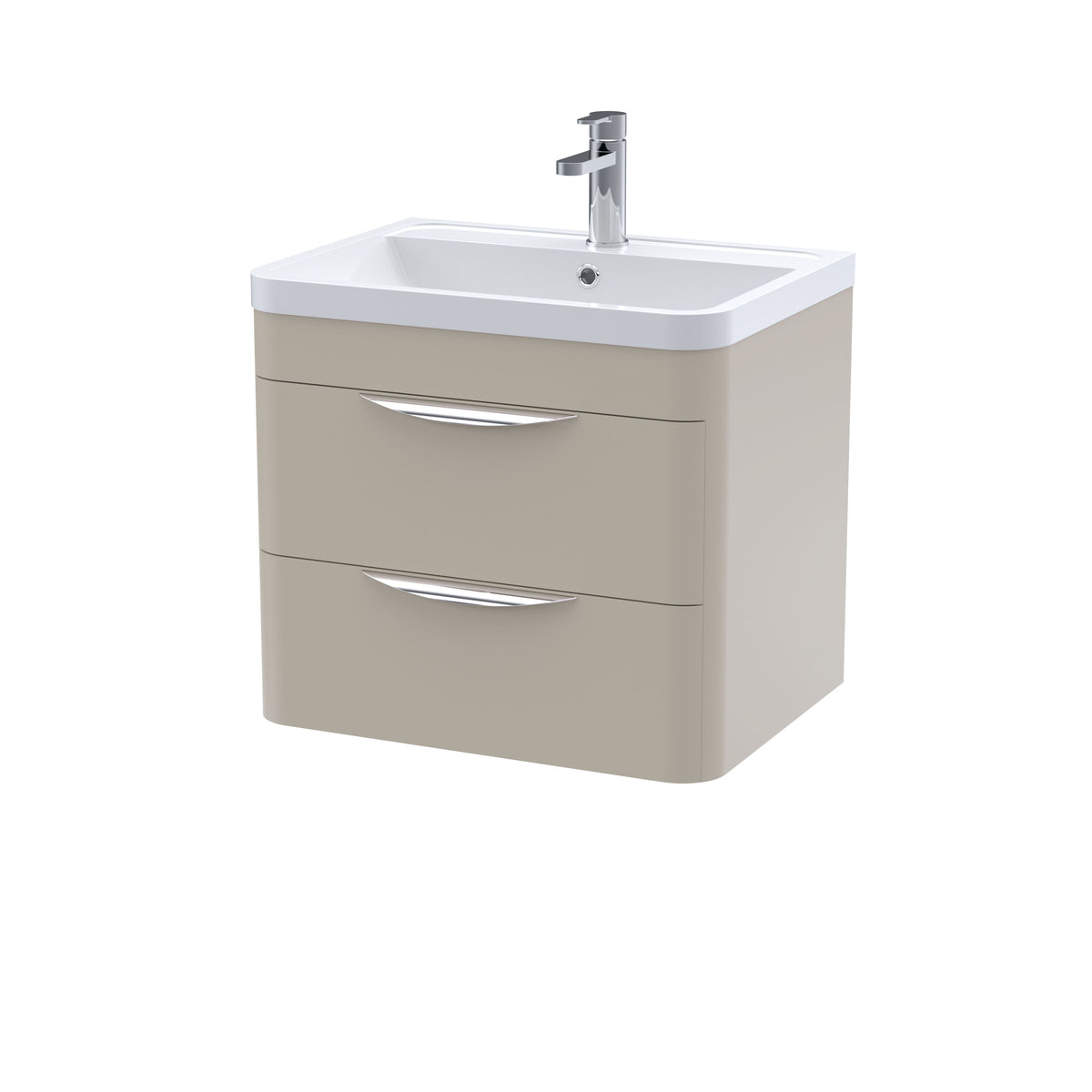 Nuie Parade 600mm 2 Drawer Wall Hung Vanity Unit With Polymarble Basin