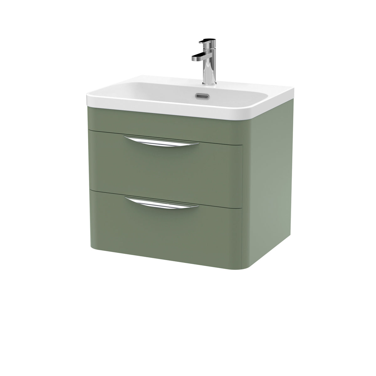 Nuie Parade 600mm 2 Drawer Wall Hung Vanity Unit With Thin Edge Basin