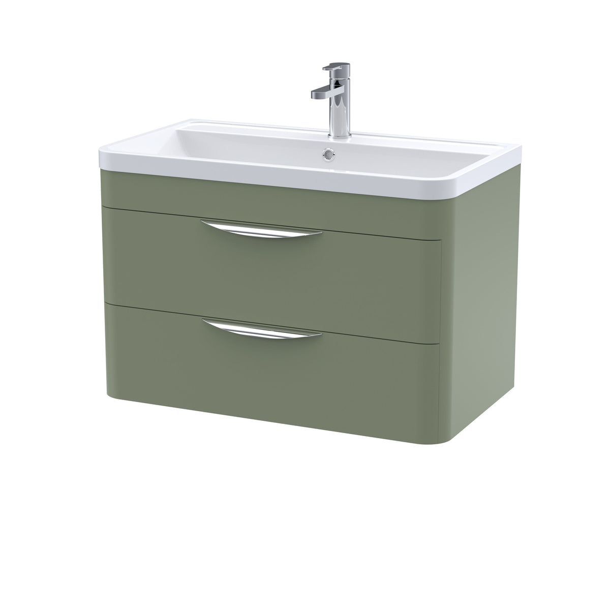 Nuie Parade 800mm 2 Drawer Wall Hung Vanity Unit With Basin