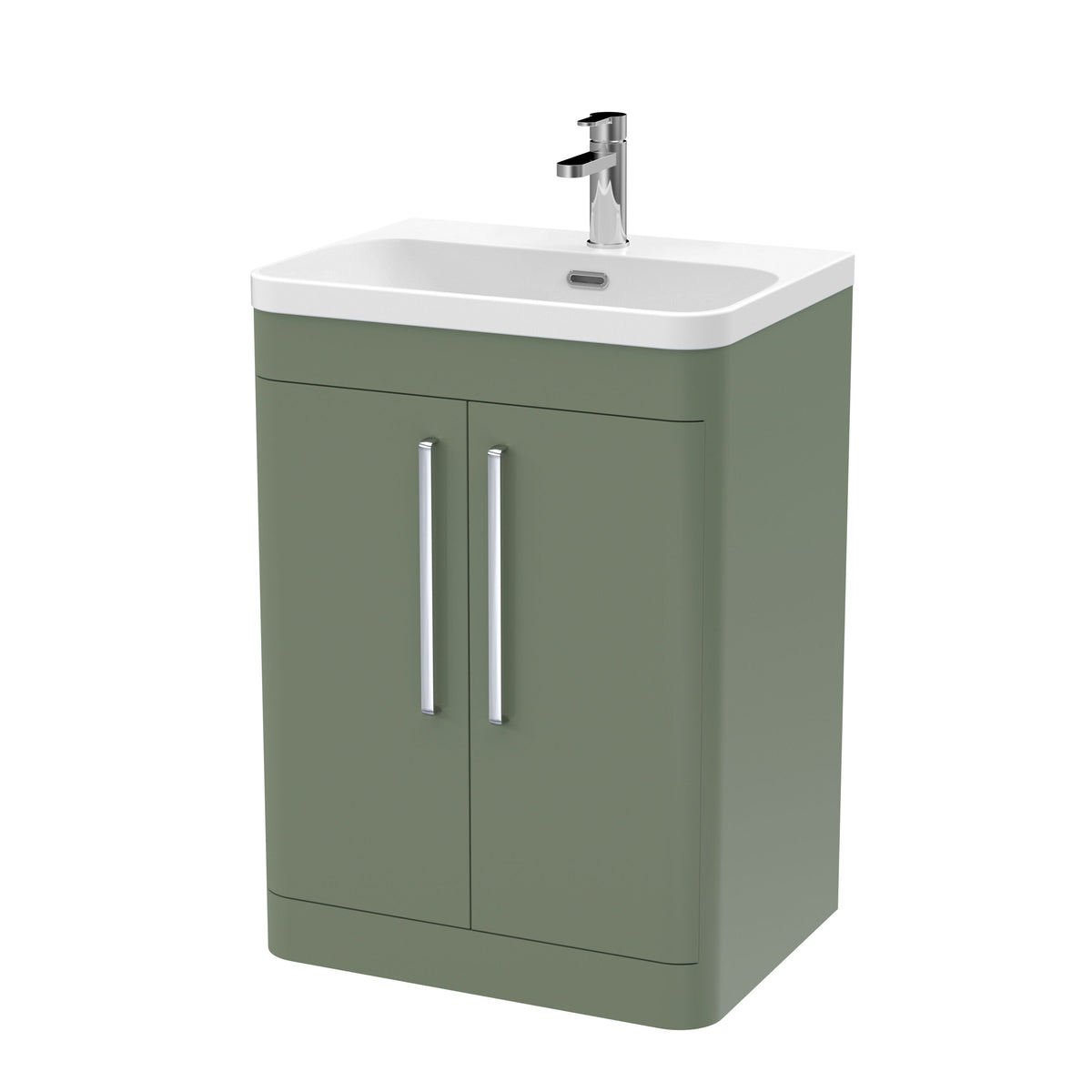 Nuie Parade 600mm 2 Door Floor Standing Vanity Unit With Thin Edge Basin