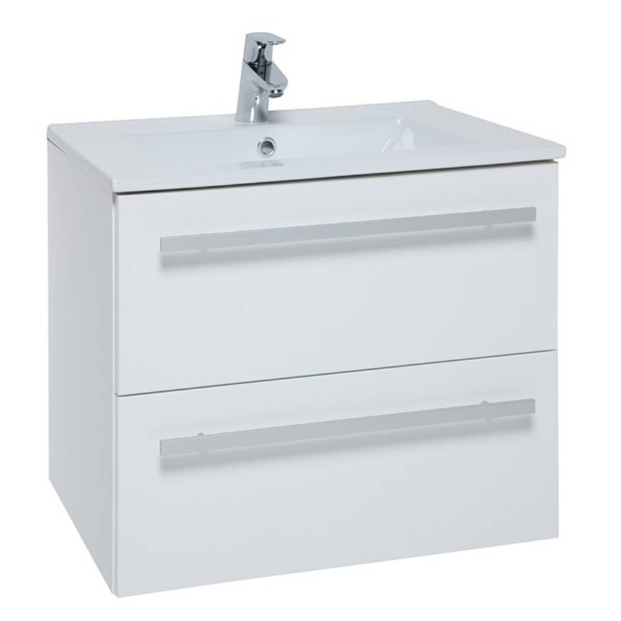 Purity 600mm 2 Drawer Wall Mounted Unit White - FUR022PU