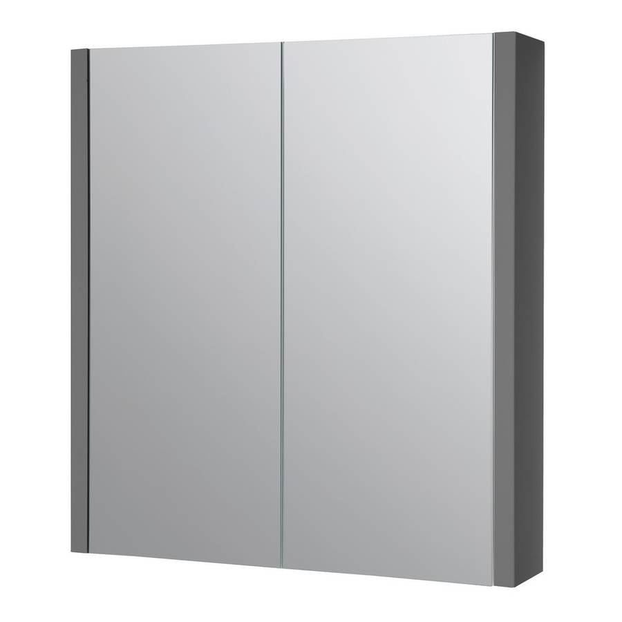 Purity 600mm Mirror Cabinet Storm Grey Gloss - FUR114PU