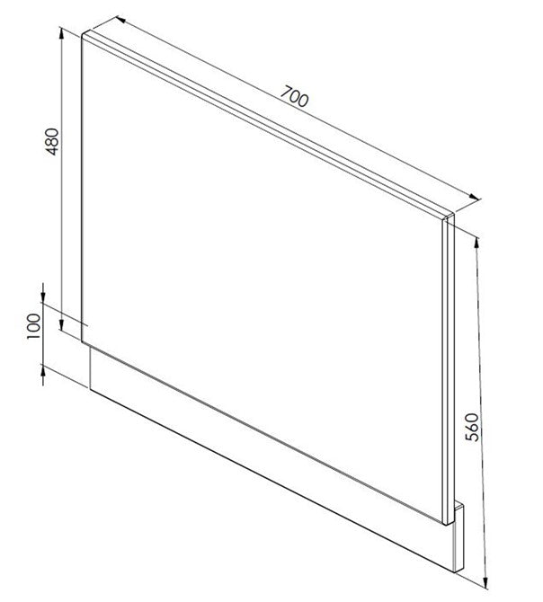 700mm 2 Piece Mouldwood End Panel White - FUR684IM