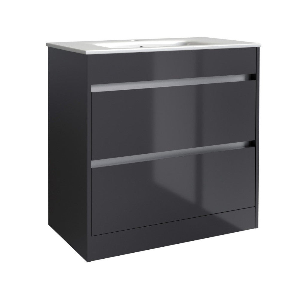 City 600x460mm Floor Standing Unit Storm Grey Gloss - FUR710CI