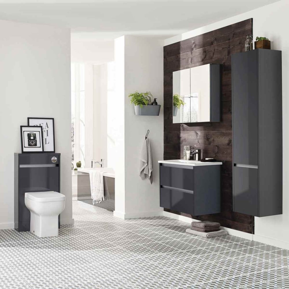 City Wall Mounted Tall Unit Storm Grey Gloss - FUR725CI - FUR725CI 2