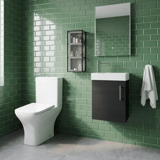Compact 400mm Wall Hung Cloakroom Package - Anthracite