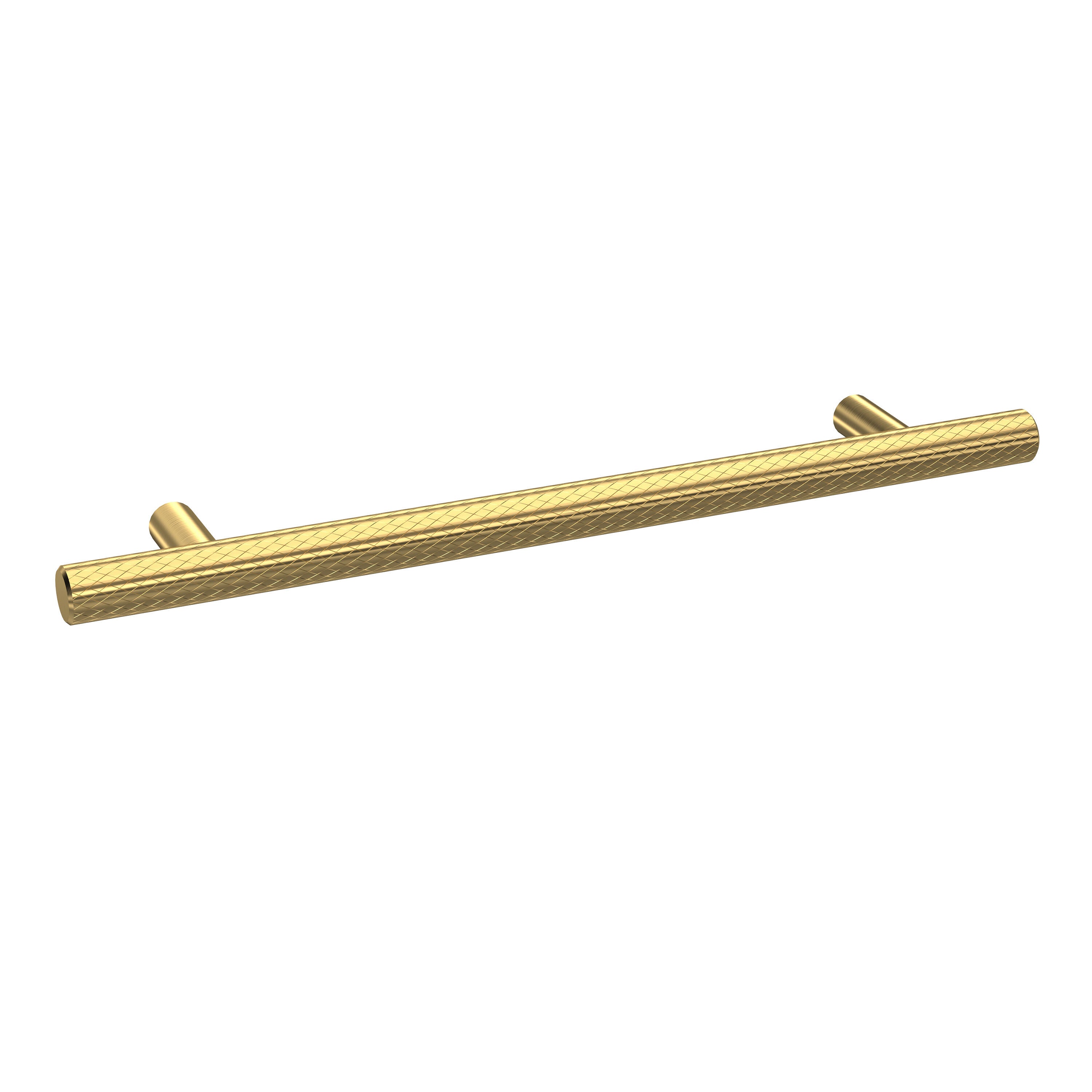 160mm Brushed Brass Knurled Bar Handle