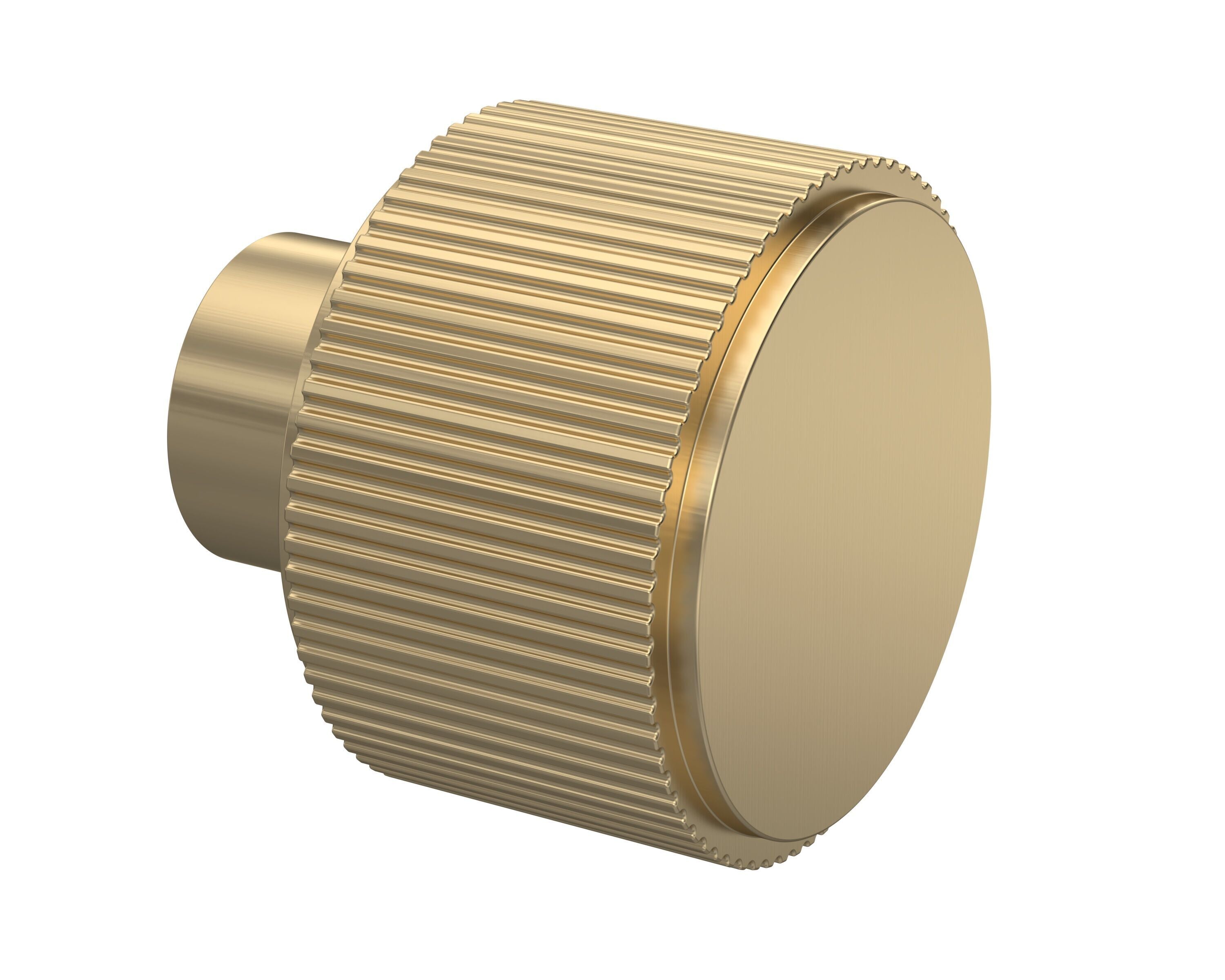 Brushed Brass Fluted Furniture Knob