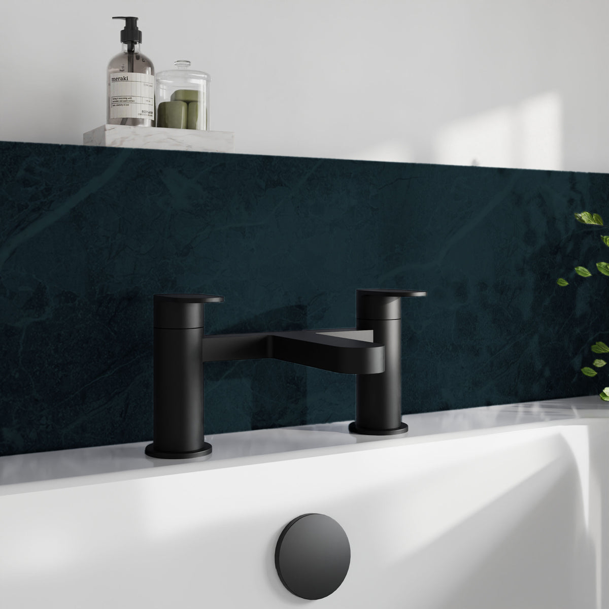 nuie choice Halstatt Matt Black Bath Filler - Lifestyle image