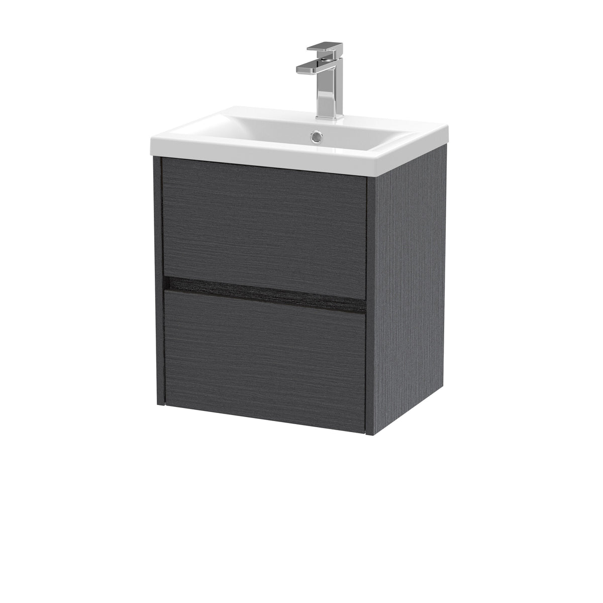 Nuie Havana 500mm 2 Drawer Wall Hung Vanity Unit With Mid-Edge Basin