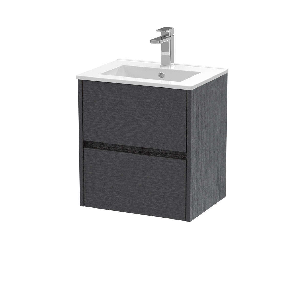 Nuie Havana 500mm 2 Drawer Wall Hung Vanity Unit With Minimalist Basin
