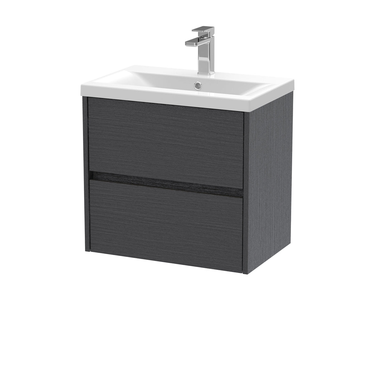 Nuie Havana 600mm 2 Drawer Wall Hung Vanity Unit With Mid-Edge Basin