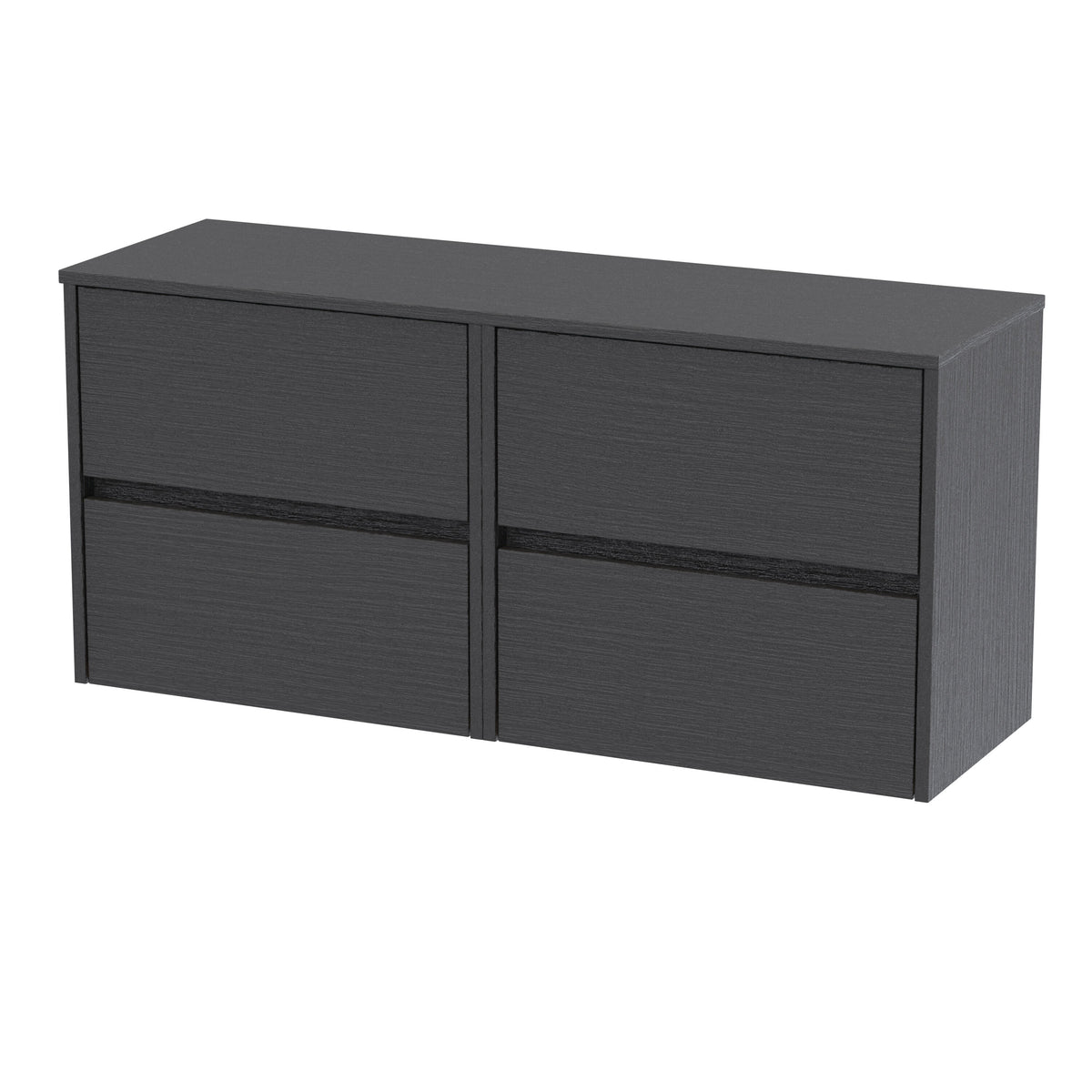Nuie 1205mm 4 Drawer Wall Hung Vanity Unit With Colour Match Worktop