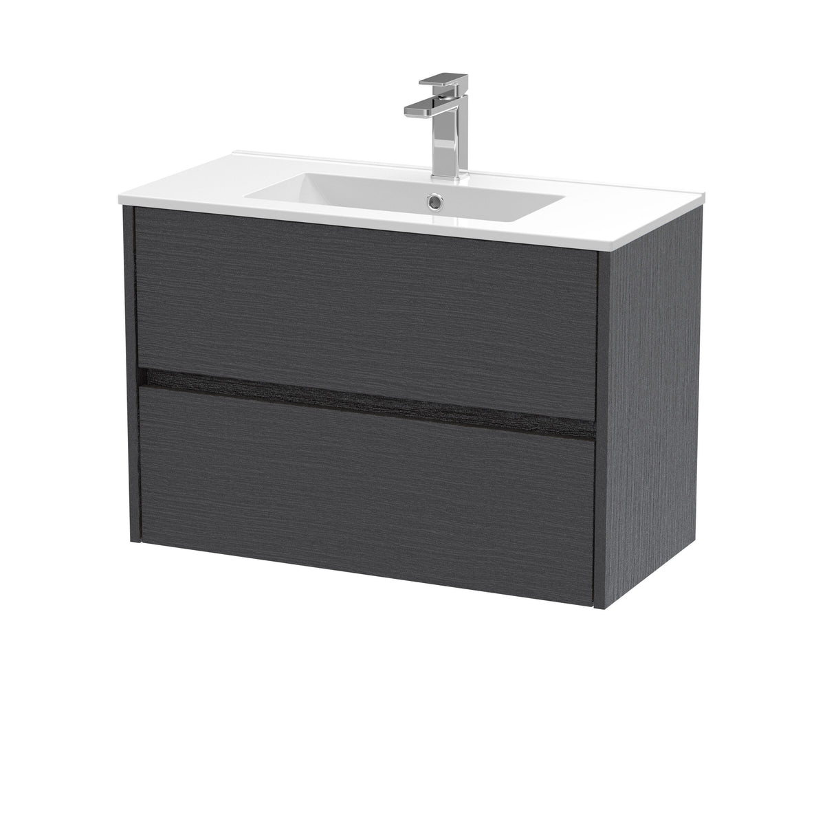 Nuie Havana 800mm 2 Drawer Wall Hung Vanity Unit With Minimalist Basin