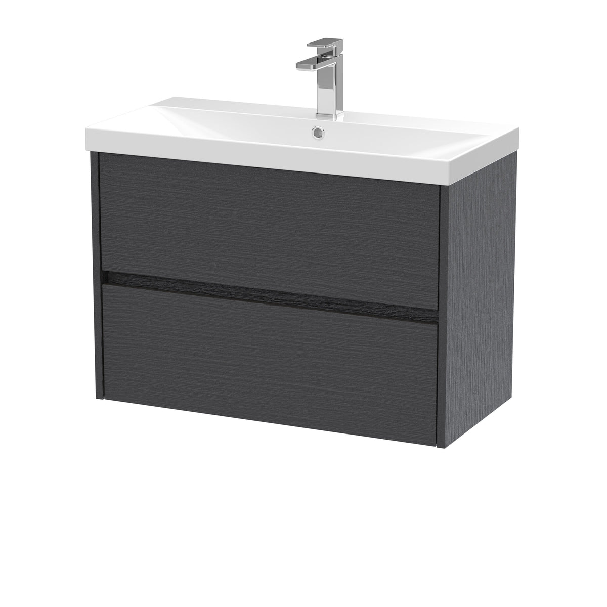 Nuie Havana 800mm 2 Drawer Wall Hung Vanity Unit With Thin Edge Basin