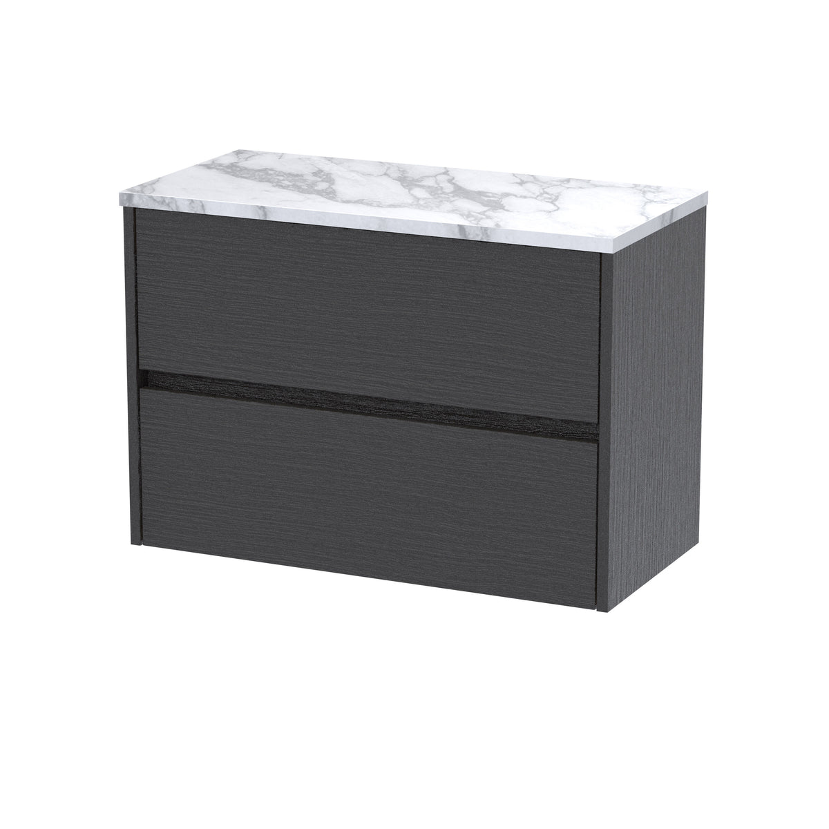 Nuie Havana 800mm 2 Drawer Wall Hung Vanity Unit With Laminate Worktop