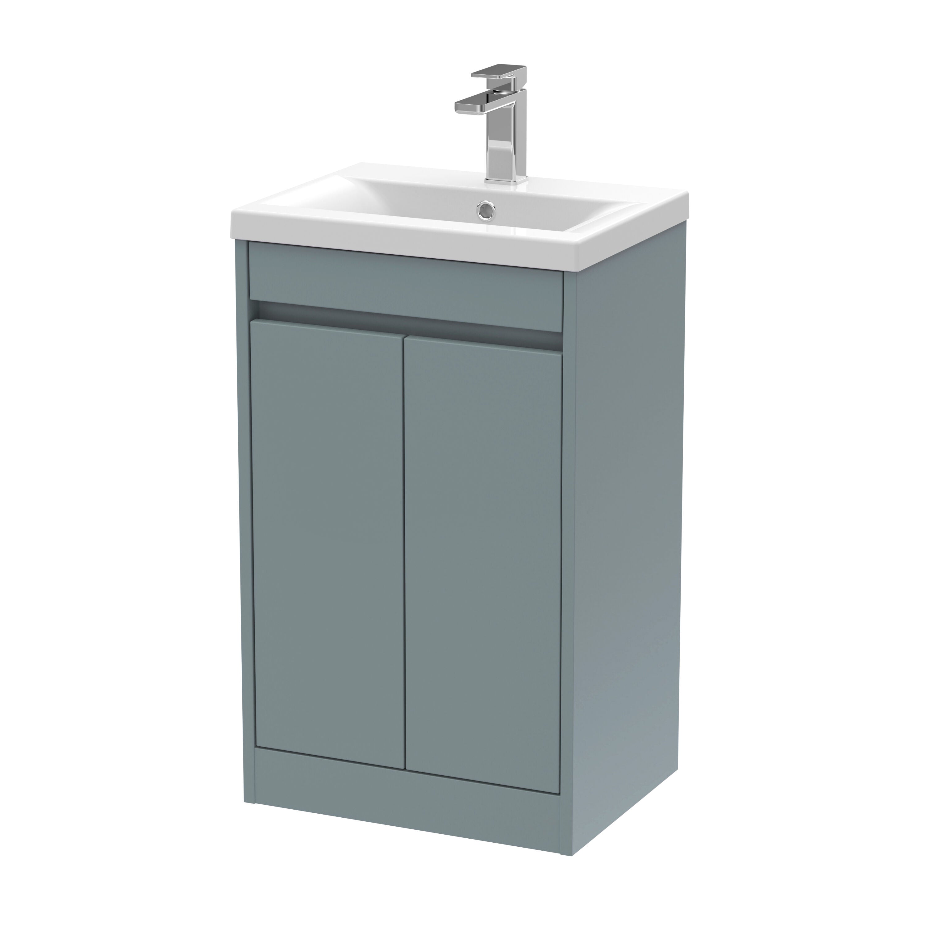 nuie Havana 500mm Coastal Grey 2 Door Floor Standing Vanity Unit With Mid-Edge Basin
