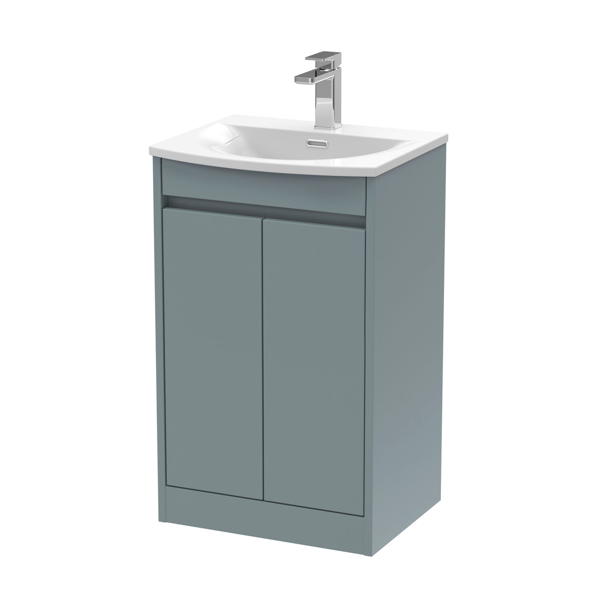 Nuie Havana 500mm 2 Door Floor Standing Vanity Unit With Curved Basin