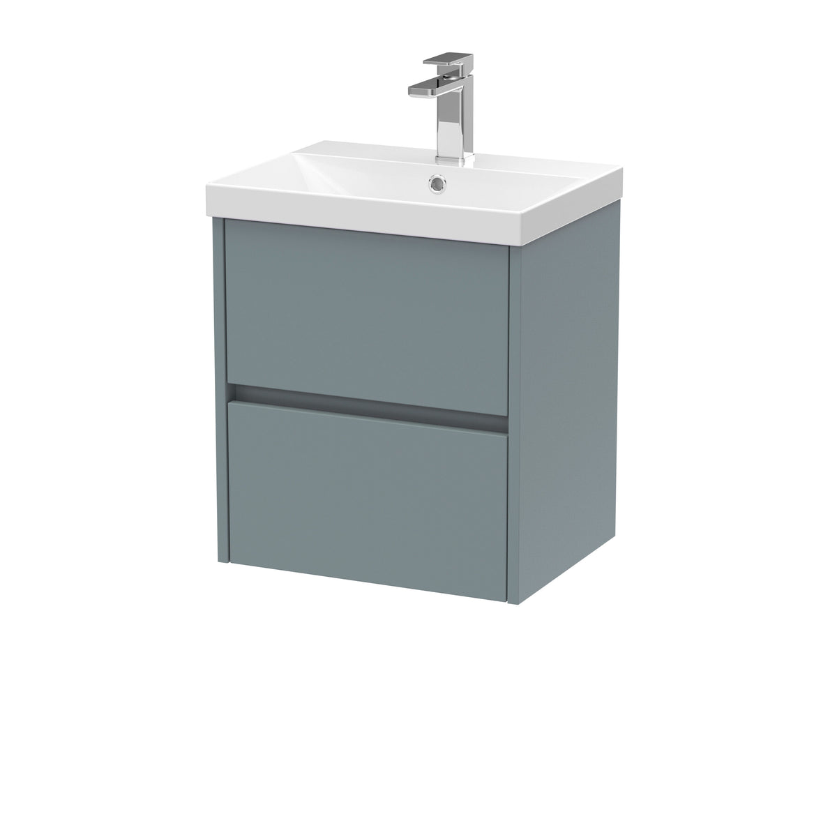 Nuie Havana 500mm 2 Drawer Wall Hung Vanity Unit With Thin Edge Basin