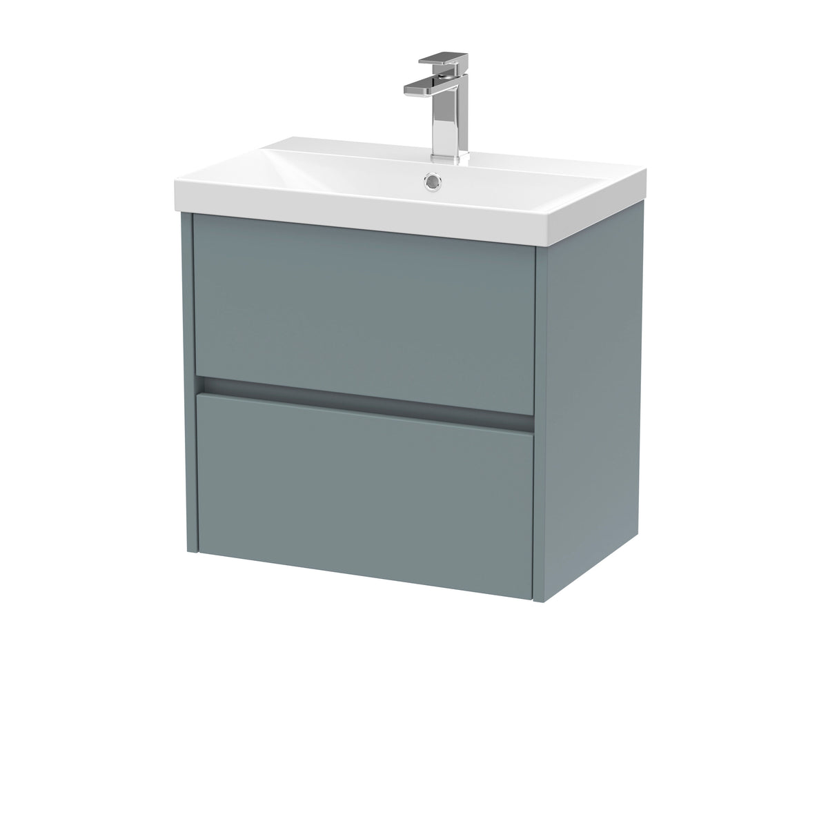 Nuie Havana 600mm 2 Drawer Wall Hung Vanity Unit With Thin Edge Basin