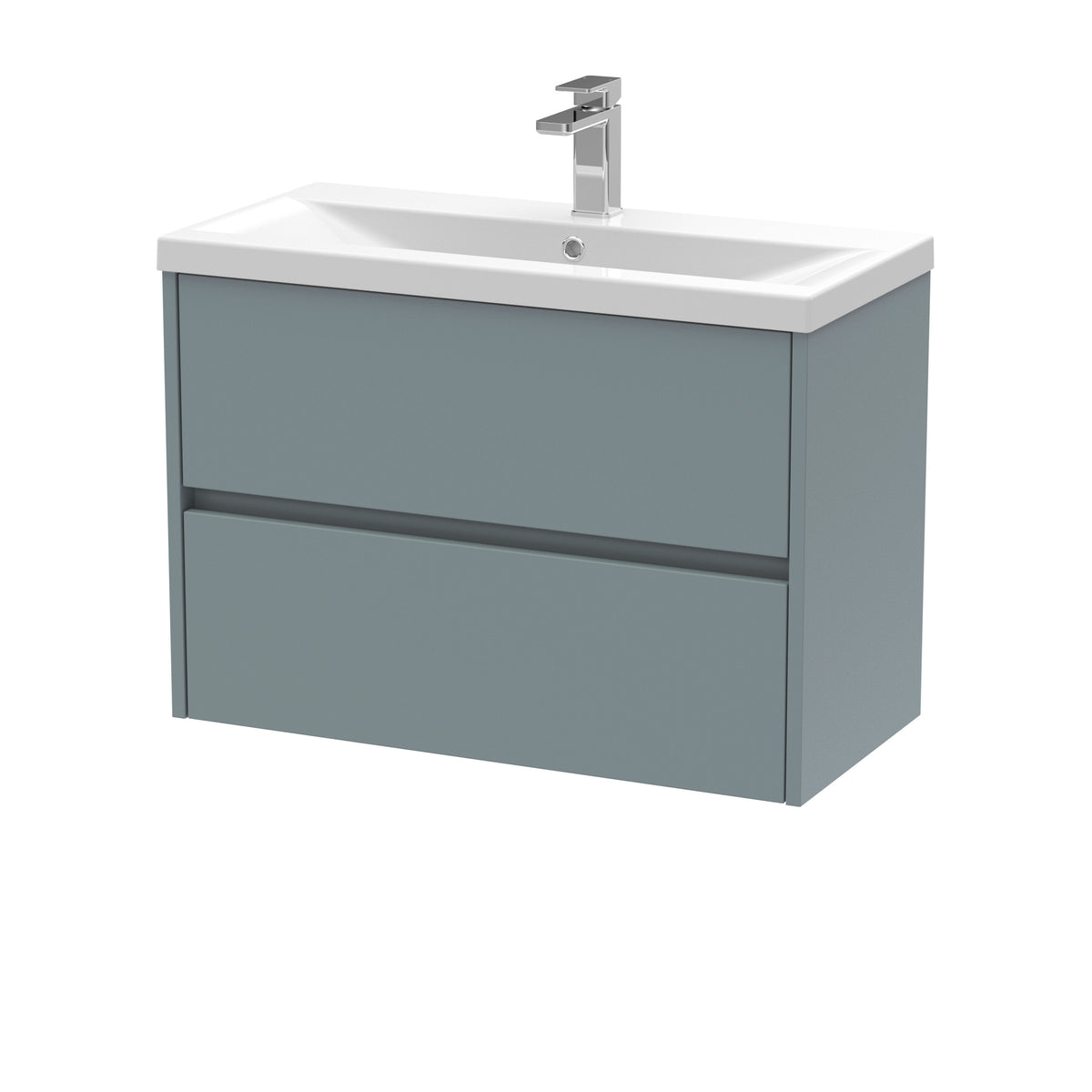 Nuie Havana 800mm 2 Drawer Wall Hung Vanity Unit With Mid-Edge Basin
