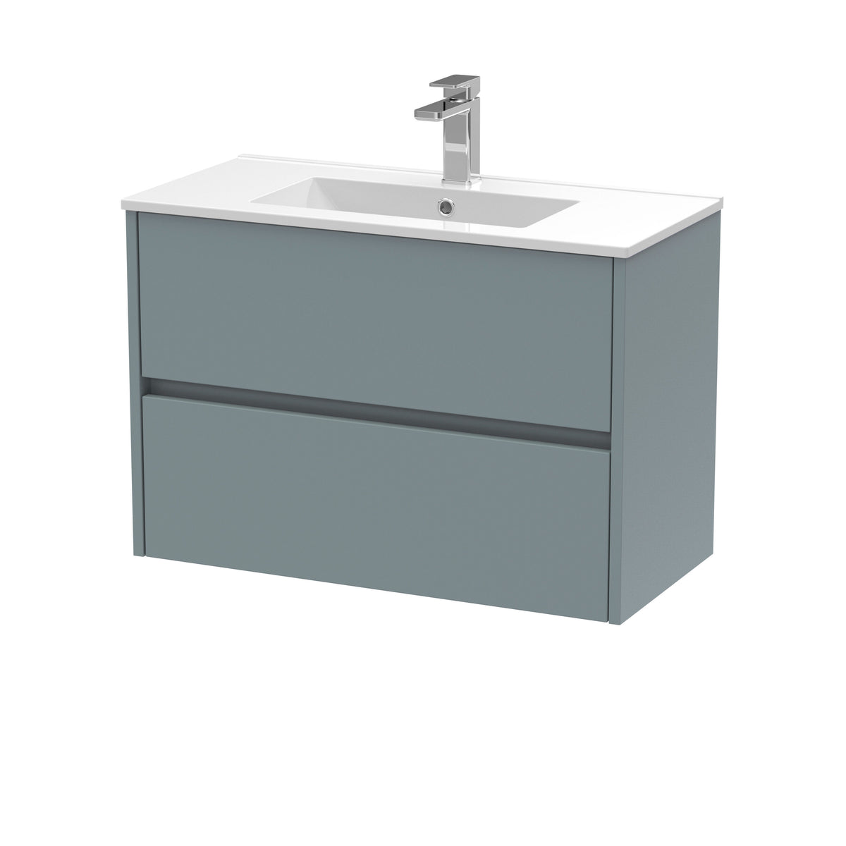 Nuie Havana 800mm 2 Drawer Wall Hung Vanity Unit With Minimalist Basin