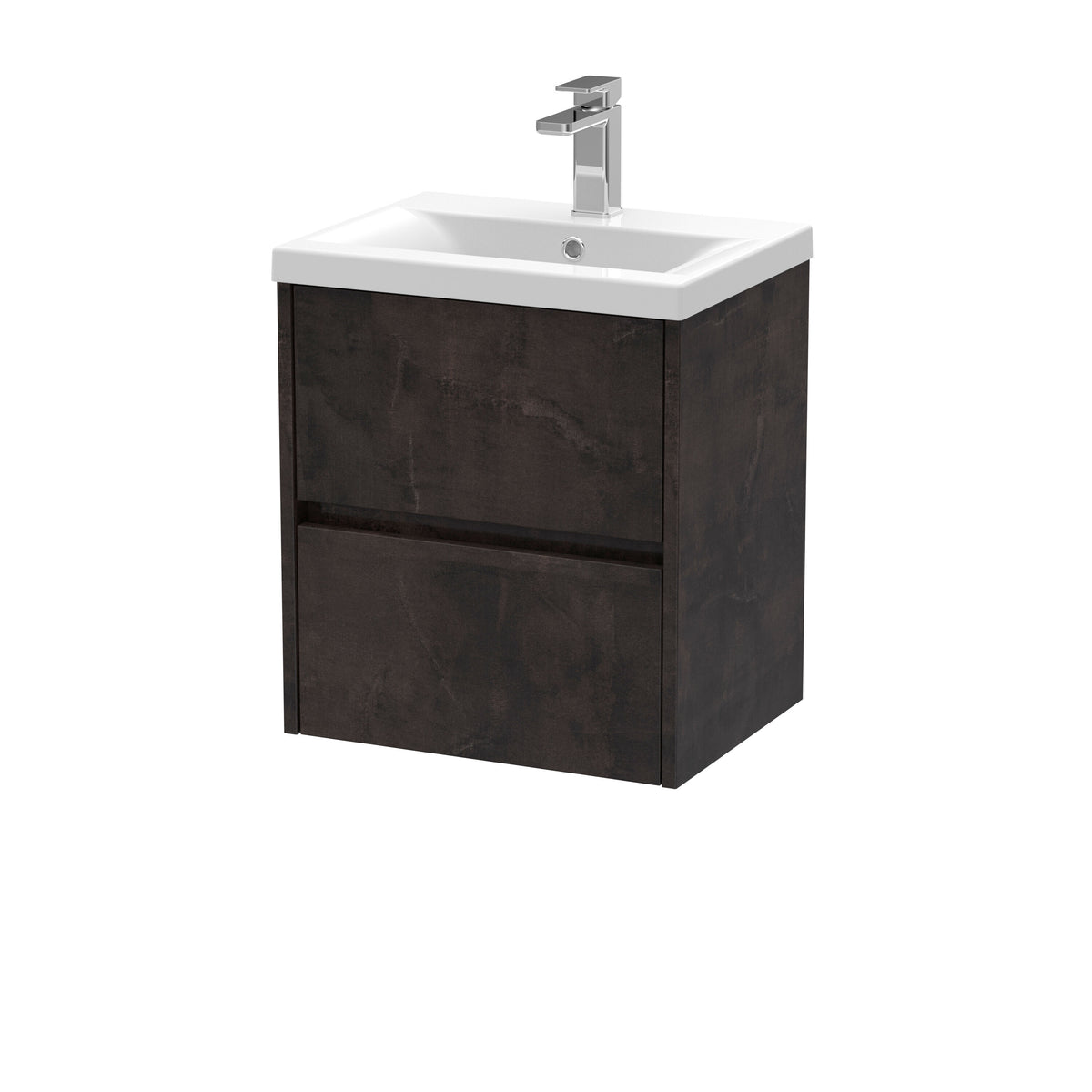 Nuie Havana 500mm 2 Drawer Wall Hung Vanity Unit With Mid-Edge Basin
