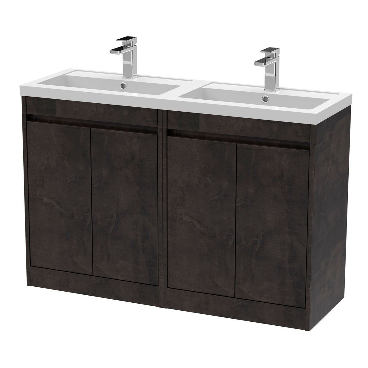 Nuie Havana 1200mm 4 Door Floor Standing Vanity Unit With Ceramic Basin
