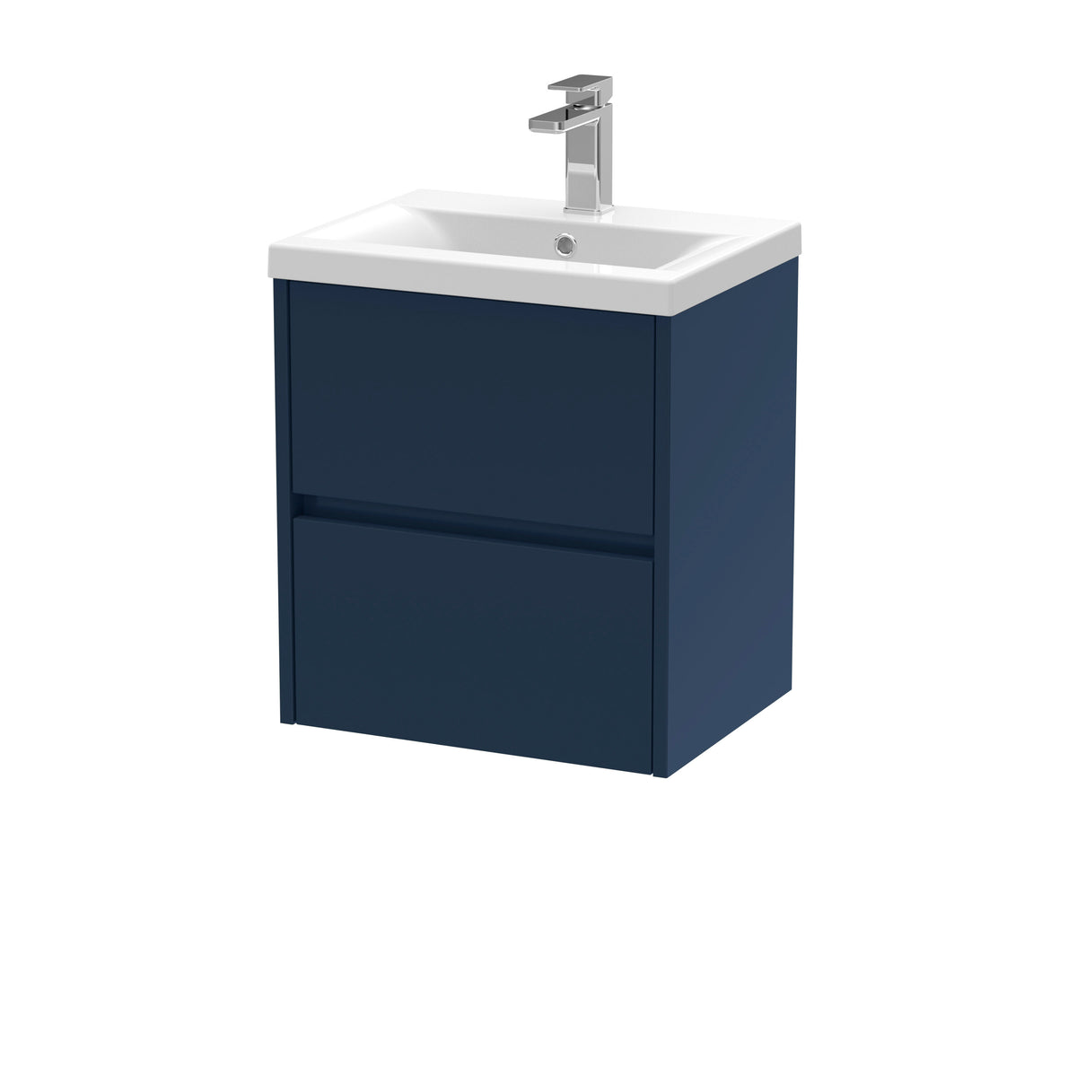 Nuie Havana 500mm 2 Drawer Wall Hung Vanity Unit With Mid-Edge Basin