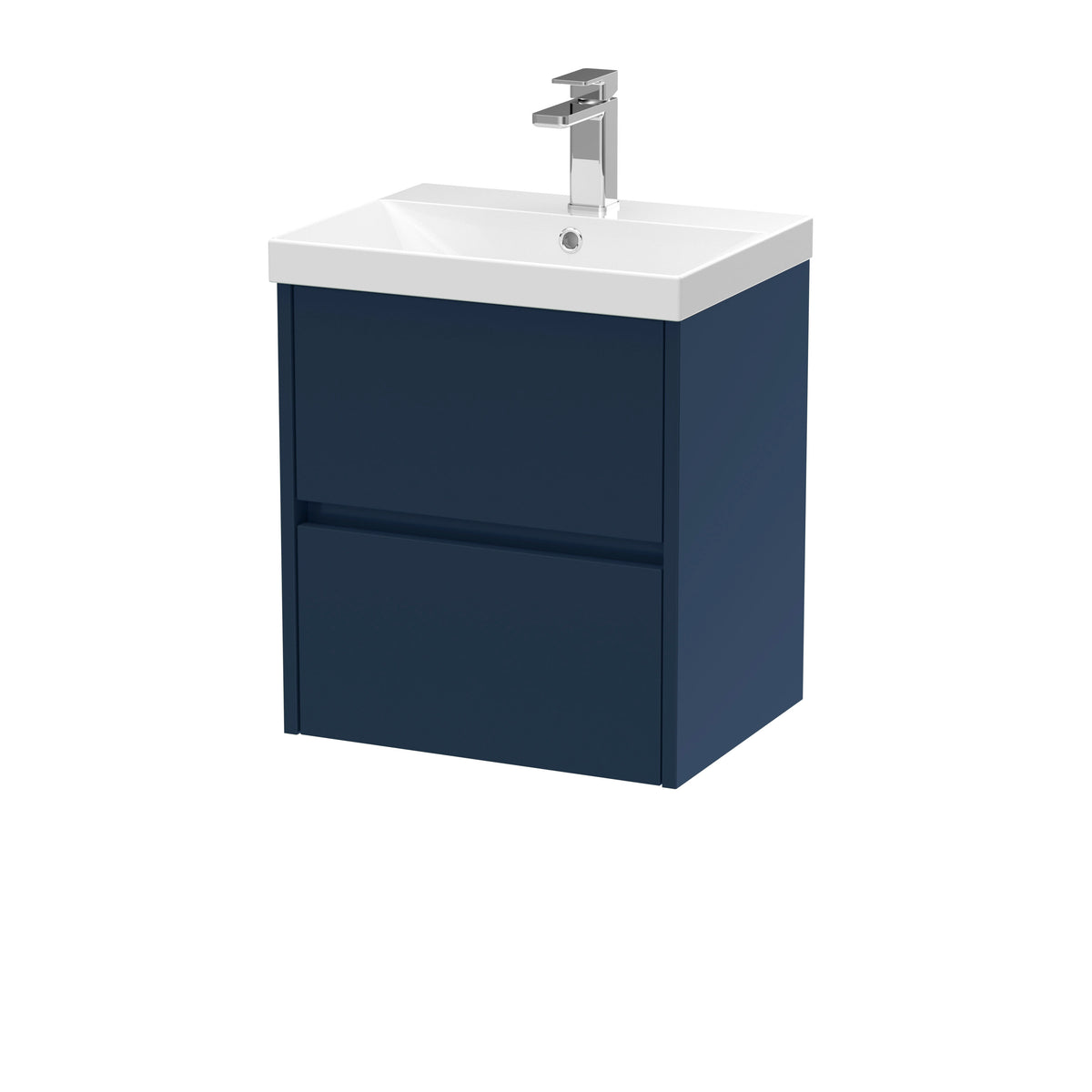 Nuie Havana 500mm 2 Drawer Wall Hung Vanity Unit With Thin Edge Basin