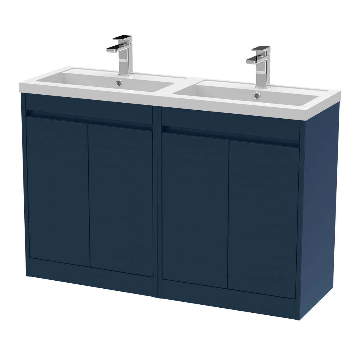 Nuie Havana 1200mm 4 Door Floor Standing Vanity Unit With Ceramic Basin