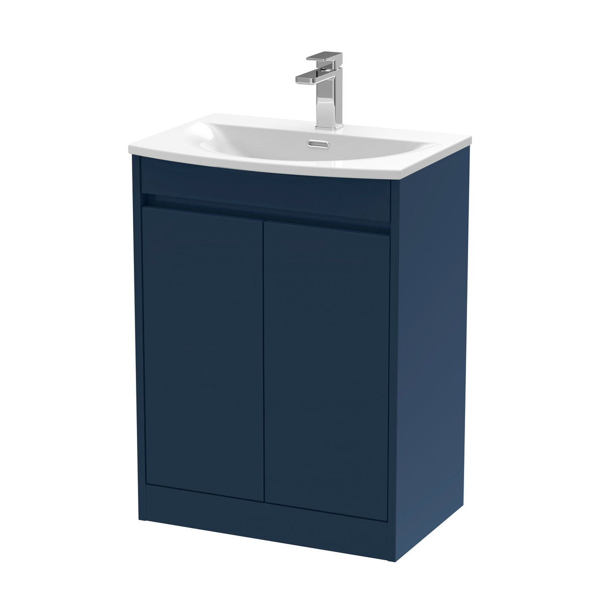Nuie Havana 600mm 2 Door Floor Standing Vanity Unit With Curved Basin