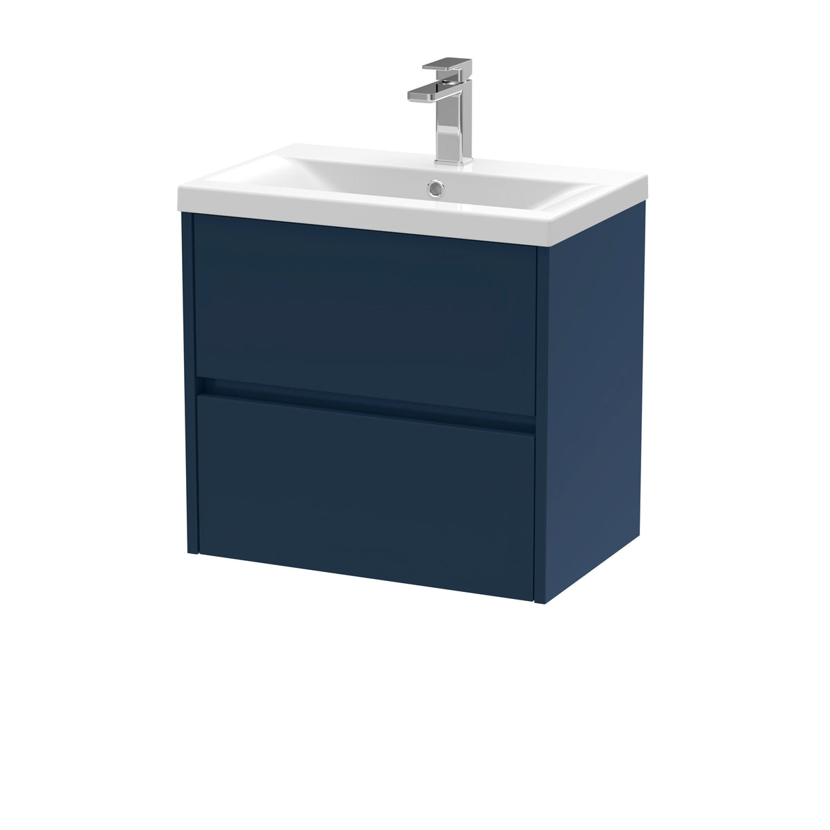 Nuie Havana 600mm 2 Drawer Wall Hung Vanity Unit With Mid-Edge Basin