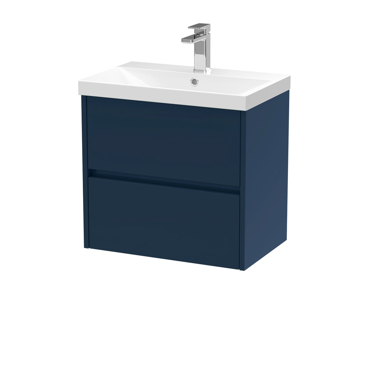 Nuie Havana 600mm 2 Drawer Wall Hung Vanity Unit With Thin Edge Basin