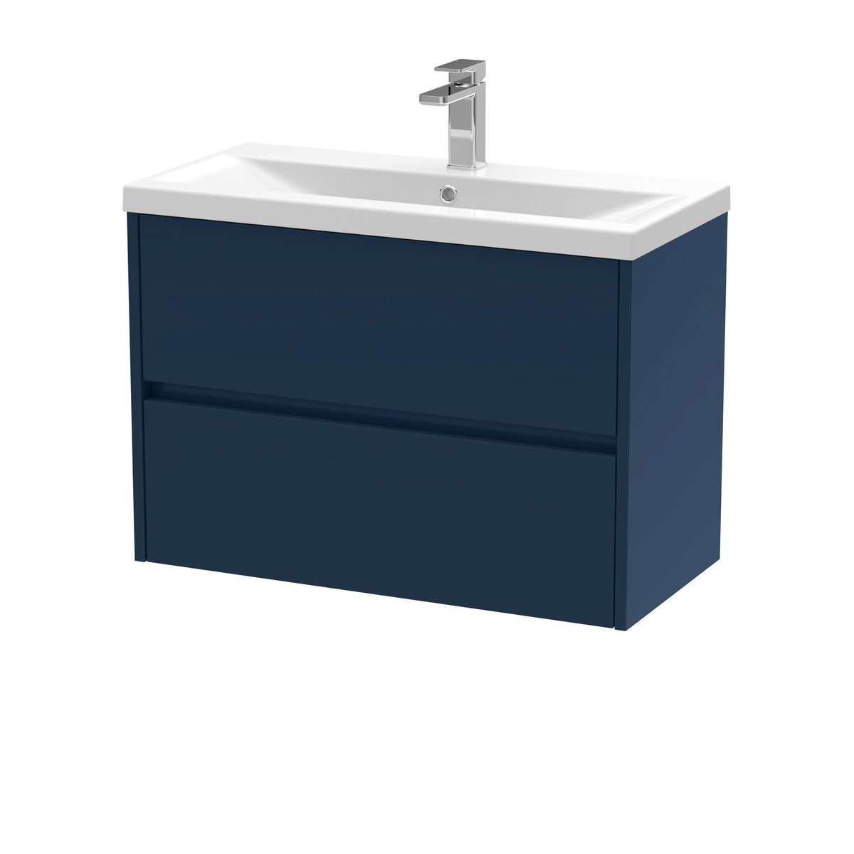 Nuie Havana 800mm 2 Drawer Wall Hung Vanity Unit With Mid-Edge Basin