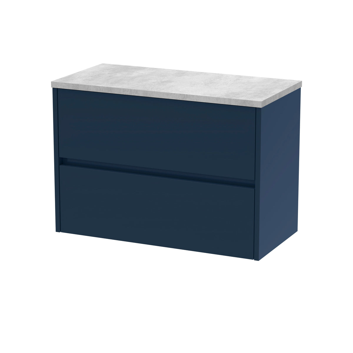 Nuie Havana 800mm 2 Drawer Wall Hung Vanity Unit With Bellato Grey Worktop