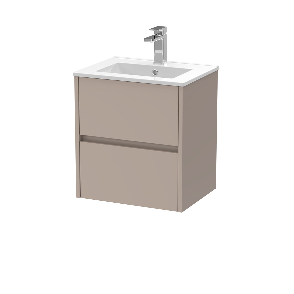 Nuie Havana 500mm 2 Drawer Wall Hung Vanity Unit With Minimalist Basin