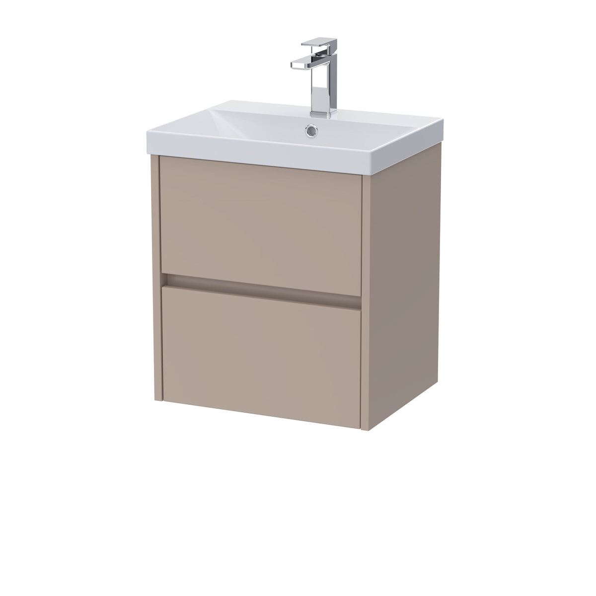 Nuie Havana 500mm 2 Drawer Wall Hung Vanity Unit With Thin Edge Basin