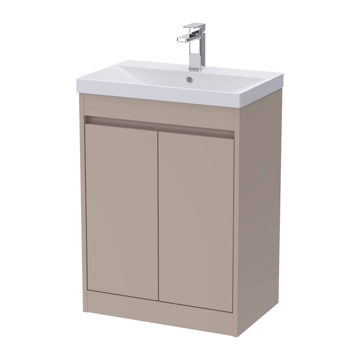 Nuie Havana 600mm 2 Door Floor Standing Vanity Unit With Thin-Edge Basin