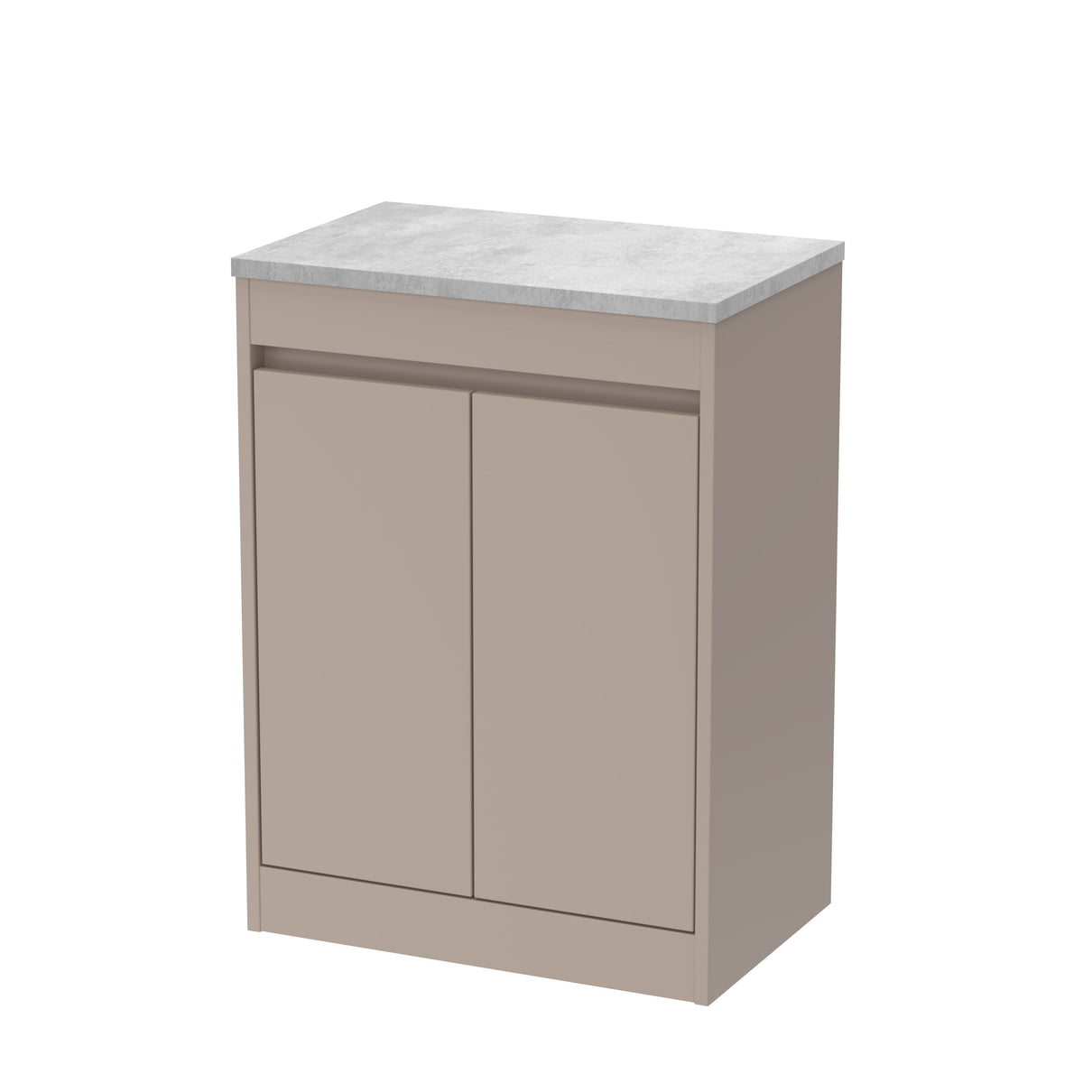 Nuie Havana 600mm 2 Door Floor Standing Vanity Unit With Bellato Grey Worktop