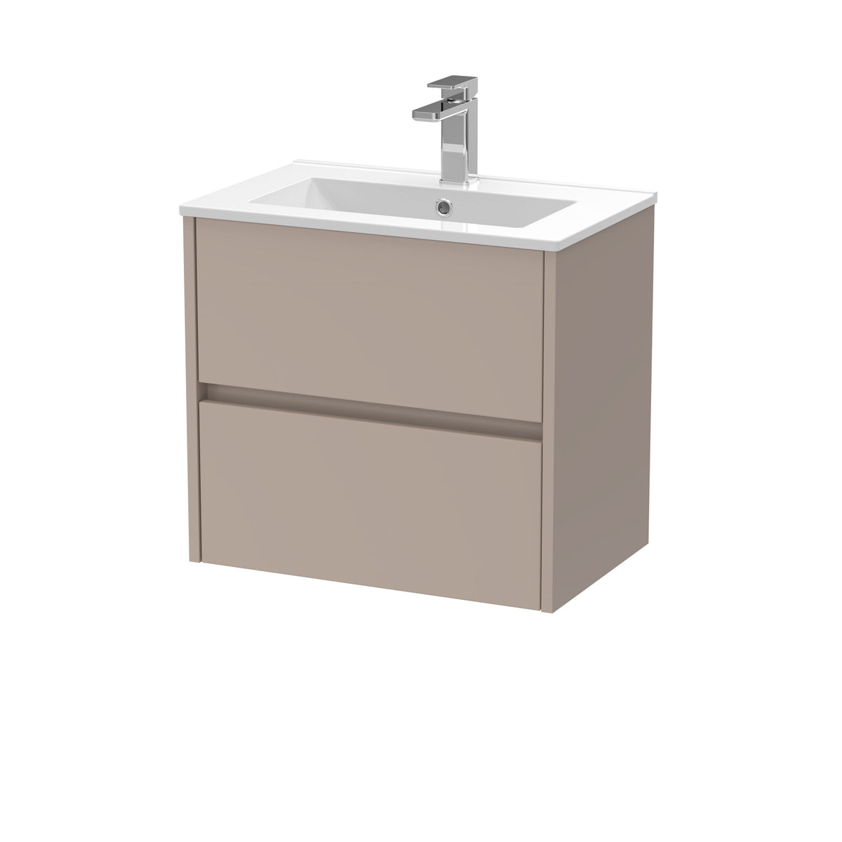 Nuie Havana 600mm 2 Drawer Wall Hung Vanity Unit With Minimalist Basin