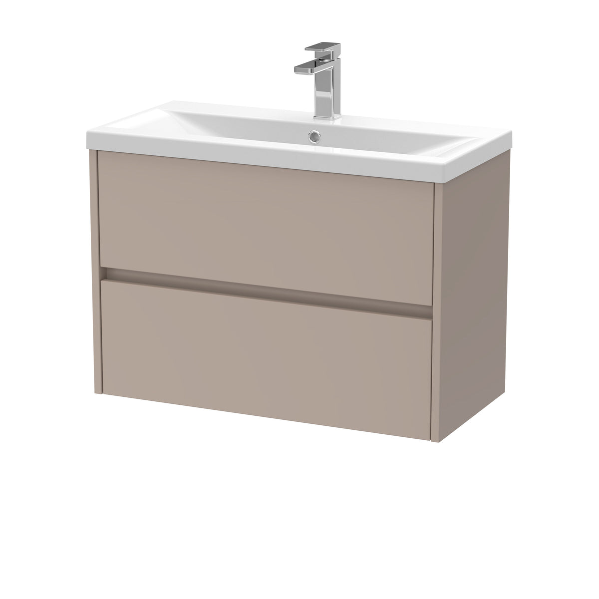 Nuie Havana 800mm 2 Drawer Wall Hung Vanity Unit With Mid-Edge Basin