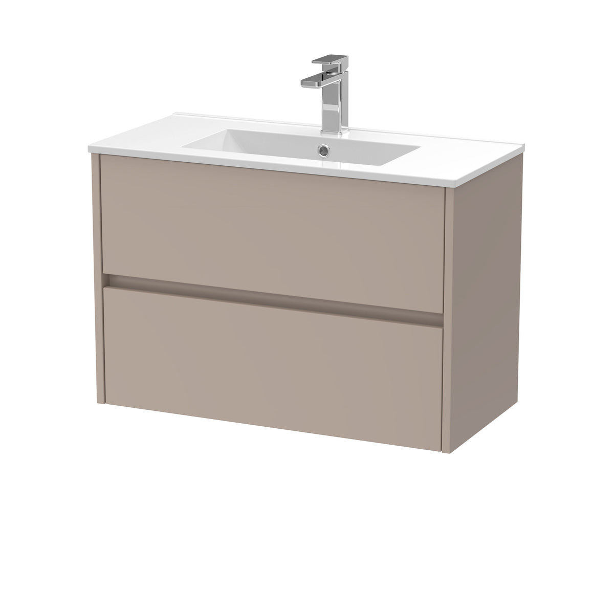 Nuie Havana 800mm 2 Drawer Wall Hung Vanity Unit With Minimalist Basin