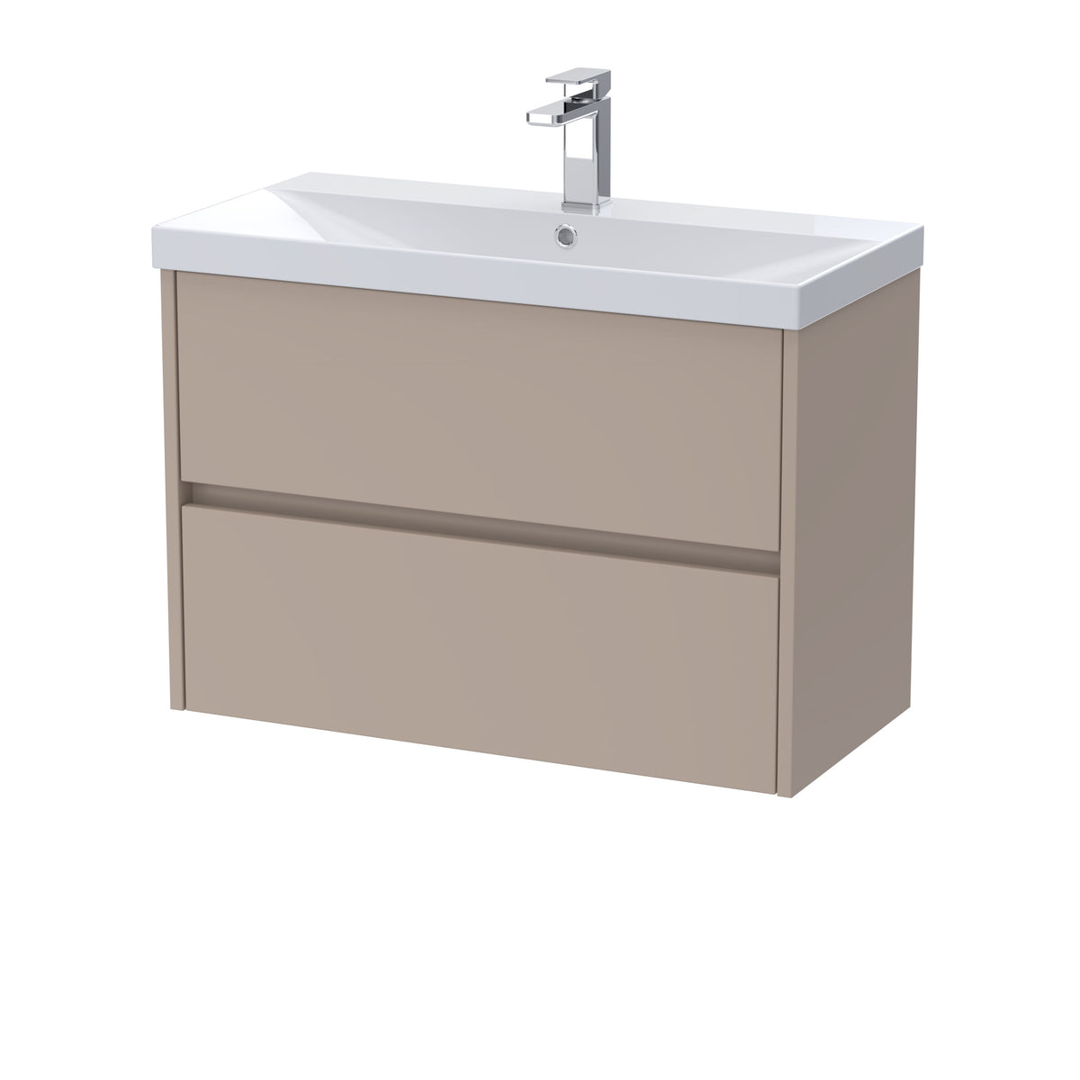Nuie Havana 800mm 2 Drawer Wall Hung Vanity Unit With Thin Edge Basin